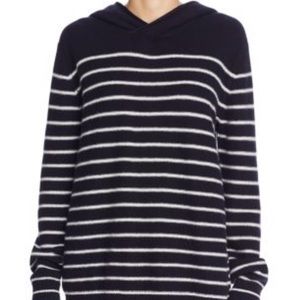 Vince hooded striped cashmere sweater